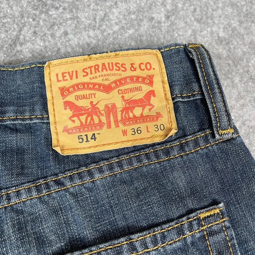 Levi's 514 Jeans Slim Straight Men's 36 x 30 Dark Wash